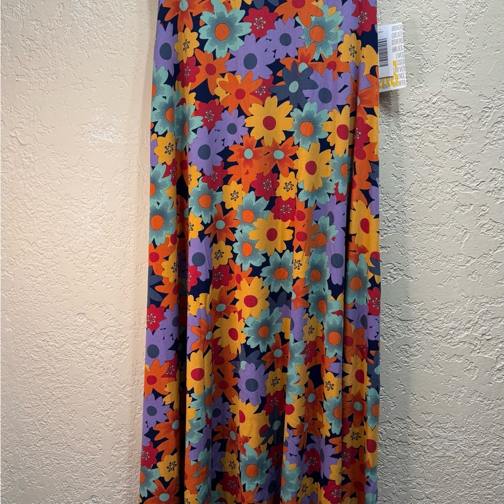 NWT LuLaRoe Maxi Skirt XXS Bright Floral Print Stretch - Picture 5 of 8